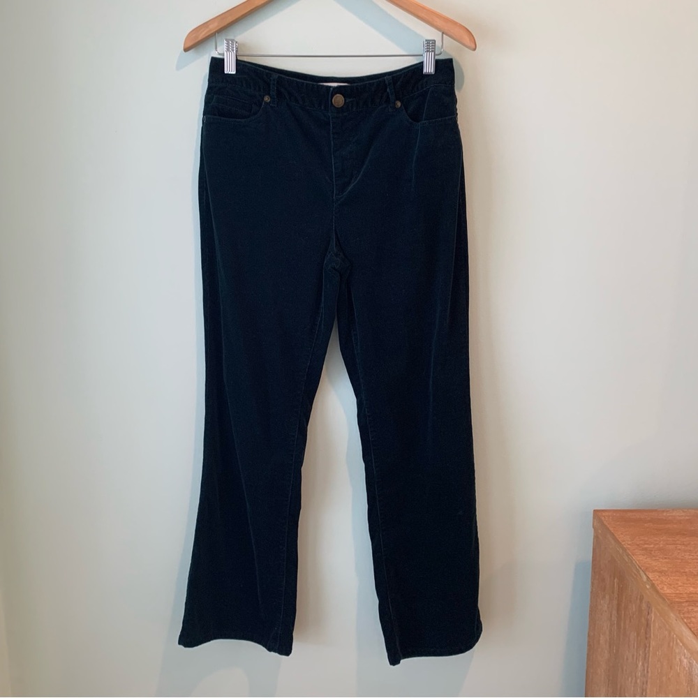 Coldwater Creek Natural Fit Fine Wale Dark Green Corduroy Pants 4